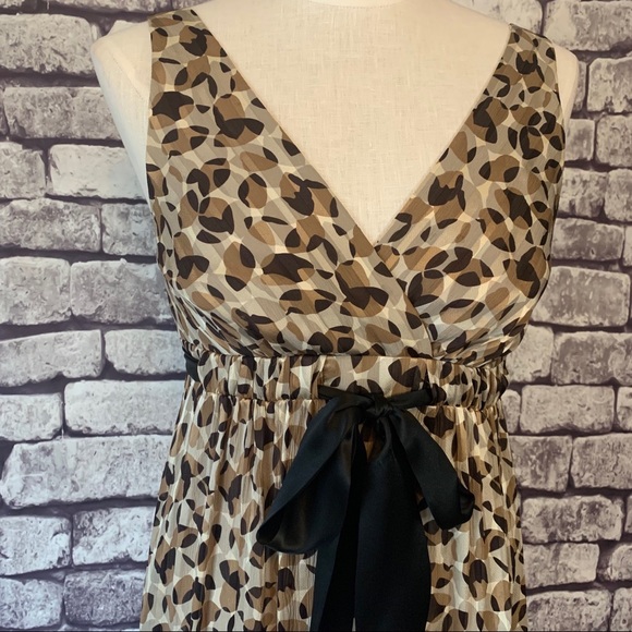 BCBGMaxazria Silk  W/ Black Tie Dress Size 2 - Picture 2 of 12